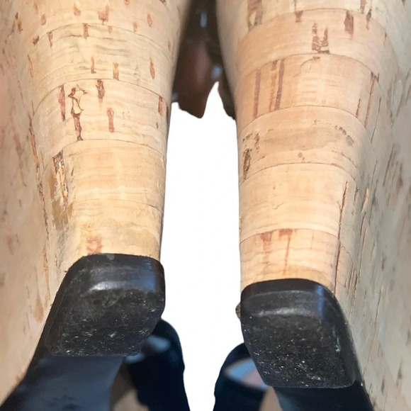 PRADA Black Satin Concho Wedges Sandals Size 5.5 - Picture 6 of 10